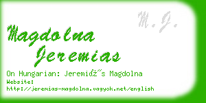 magdolna jeremias business card